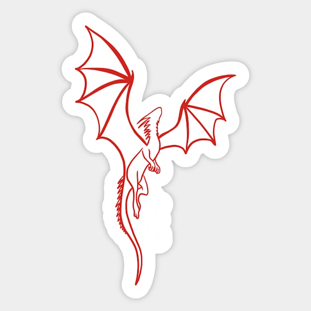 Fly or die - ACOTAR dragon Sticker by medimidoodles